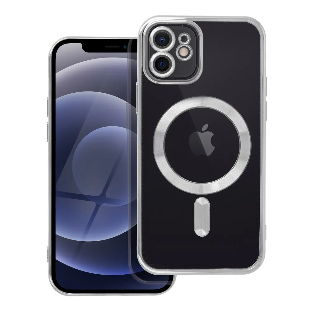 Case for iPhone 12 Electro Mag Cover compatible with MagSafe silver