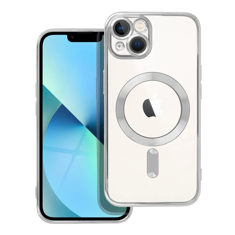 Case for iPhone 13 Electro Mag Cover compatible with MagSafe silver