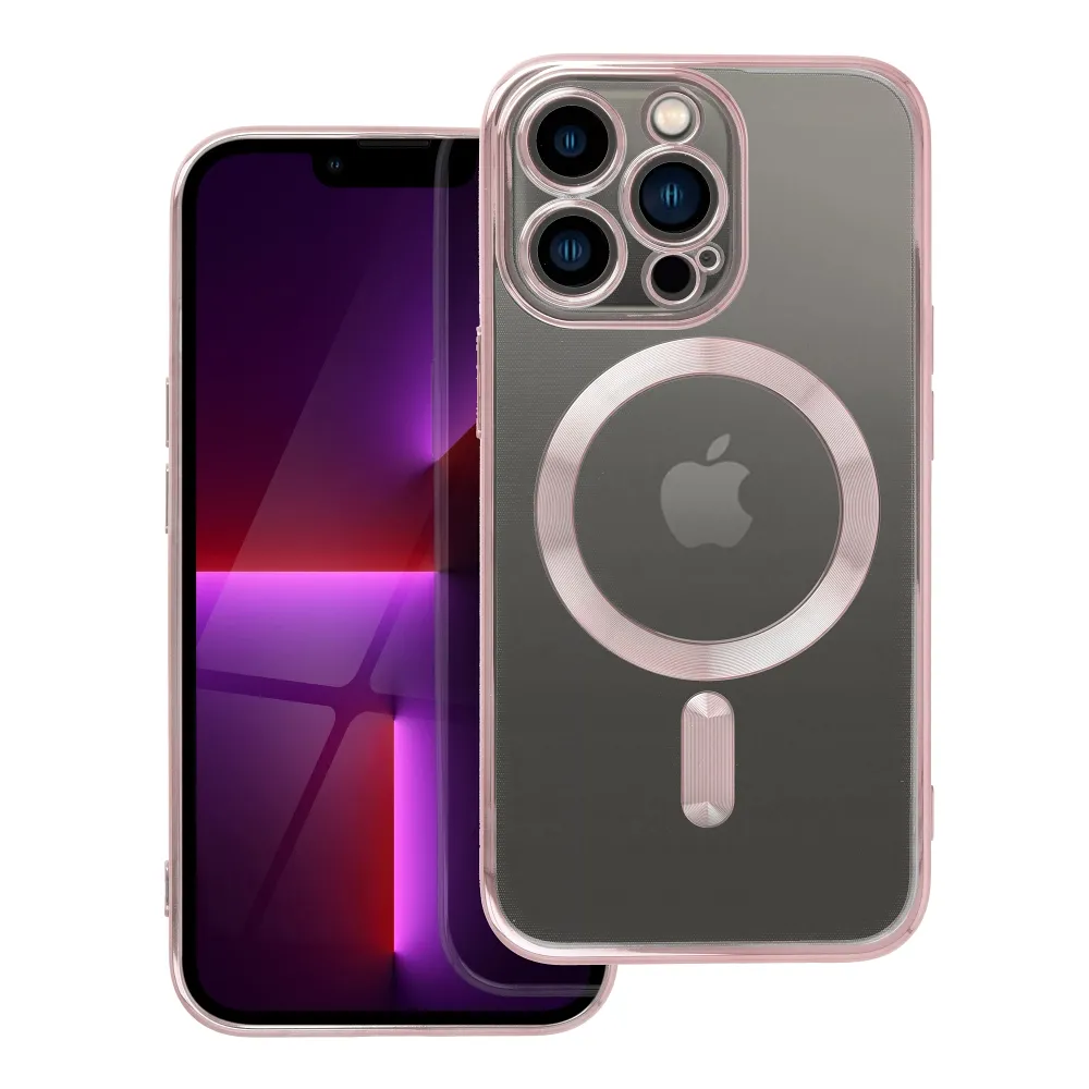 Case for iPhone 13 PRO Electro Mag Cover compatible with MagSafe gold-rose