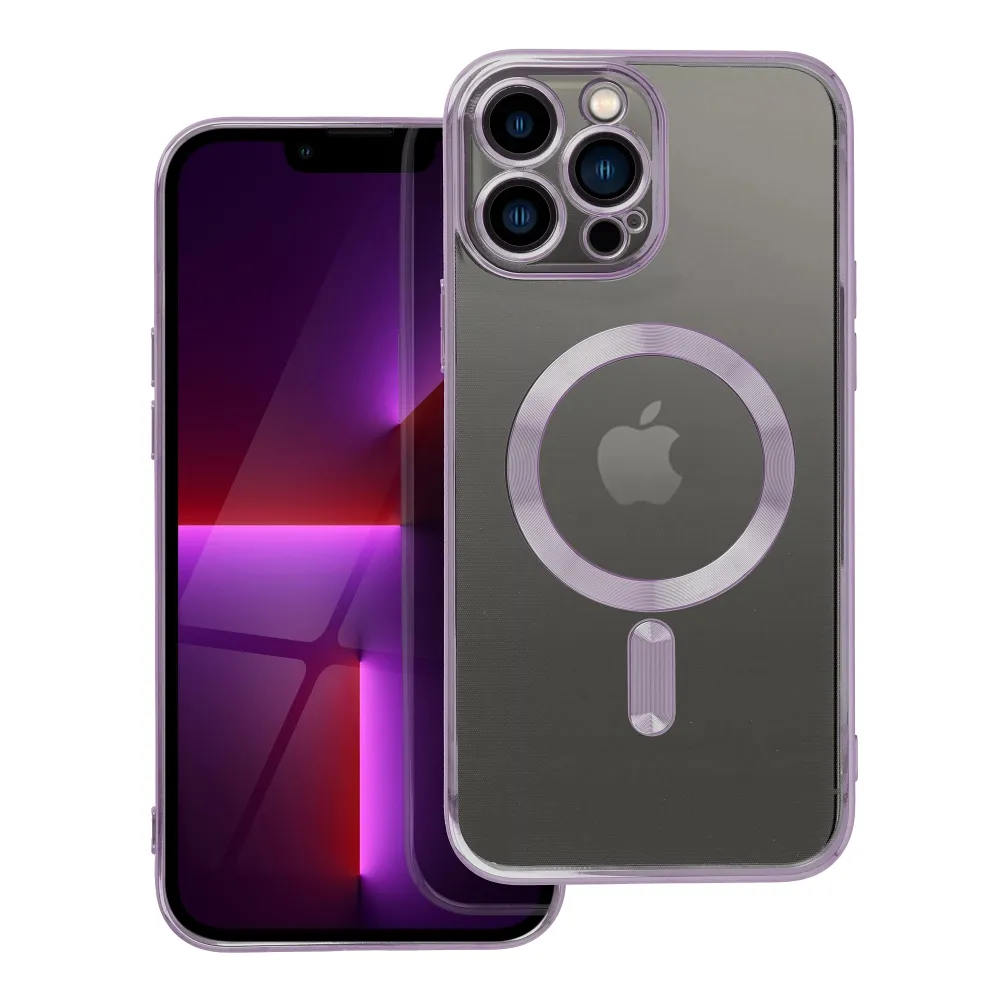 Case for iPhone 13 PRO MAX Electro Mag Cover compatible with MagSafe purple