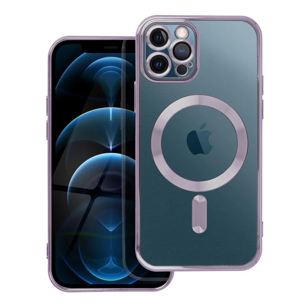 Case for iPhone 12 PRO Electro Mag Cover compatible with MagSafe purple