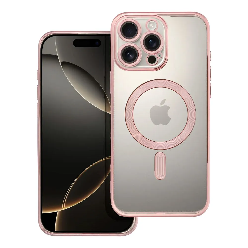 Case for iPhone 16 PRO MAX Electro Mag Cover compatible with MagSafe gold-rose
