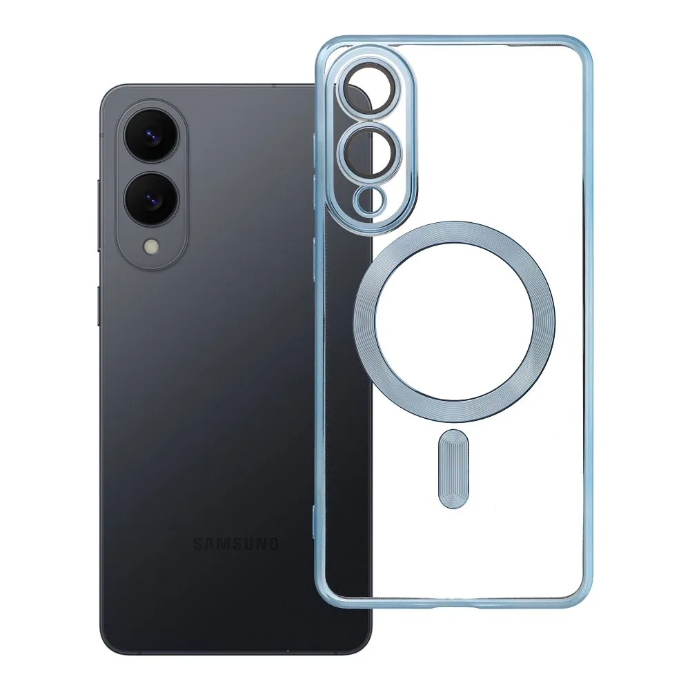 Case for Samsung S25 EDGE Electro Mag Cover compatible with MagSafe blue