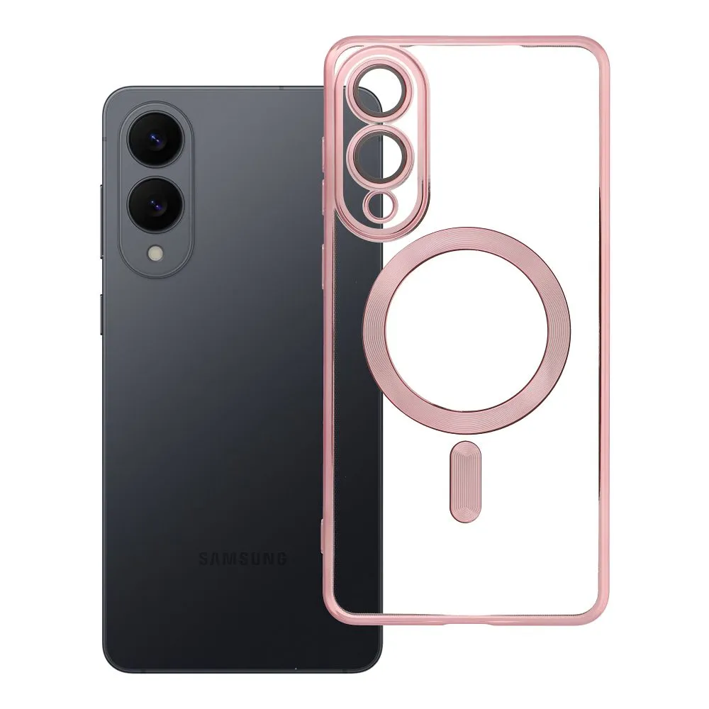 Case for Samsung S25 EDGE Electro Mag Cover compatible with MagSafe rose-gold