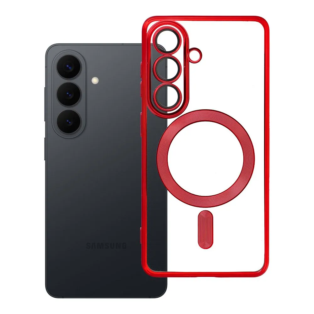 Case for Samsung S26 Electro Mag Cover compatible with MagSafe red