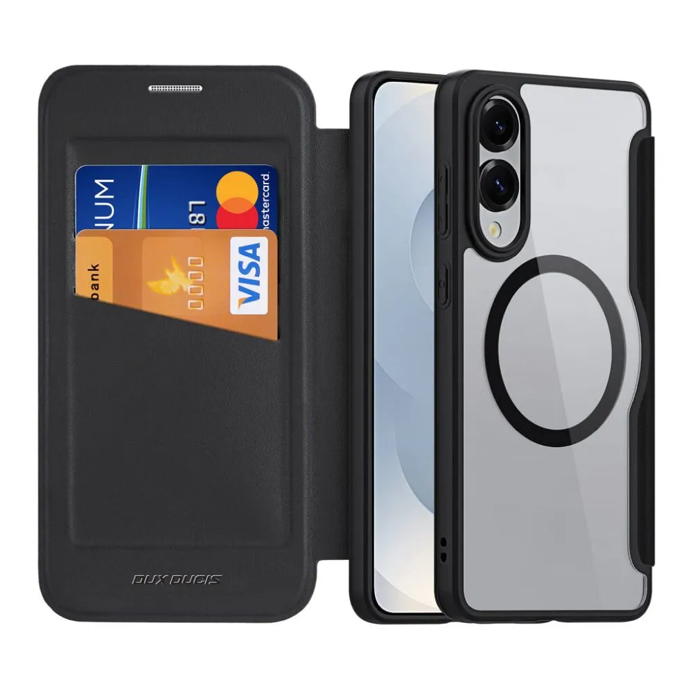 DUX DUCIS wallet case SKIN X PRO compatible with MagSafe for SAMSUNG S25 Edge black