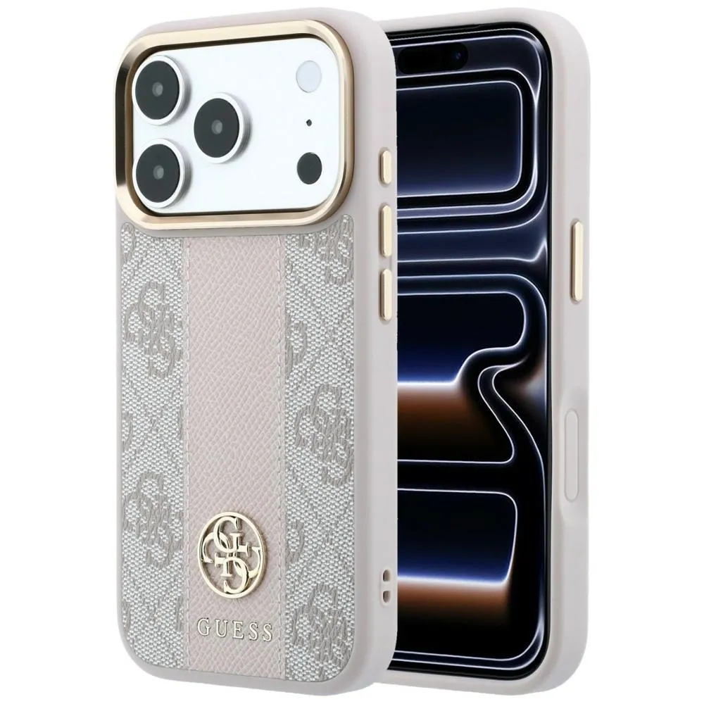 Case for IPHONE 18 Pro/17 Pro compatible with MagSafe (Stripe Round and Classic Logos 4G) pink