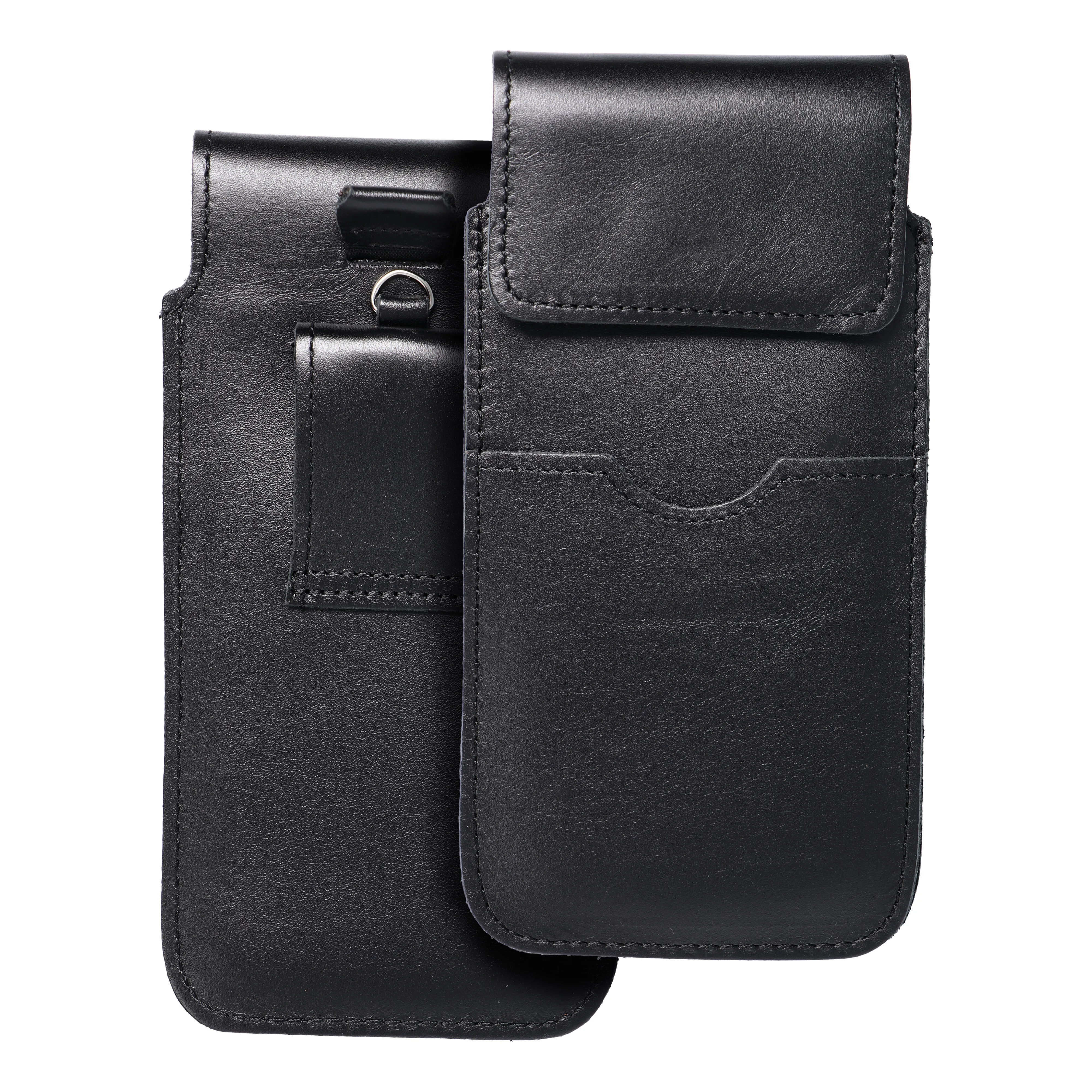 Slip-in phone case leather sleeve with flap for iPhone 6 PLUS / Samsung A52 / Xiaomi Redmi NOTE 10 Royal size 2XL black