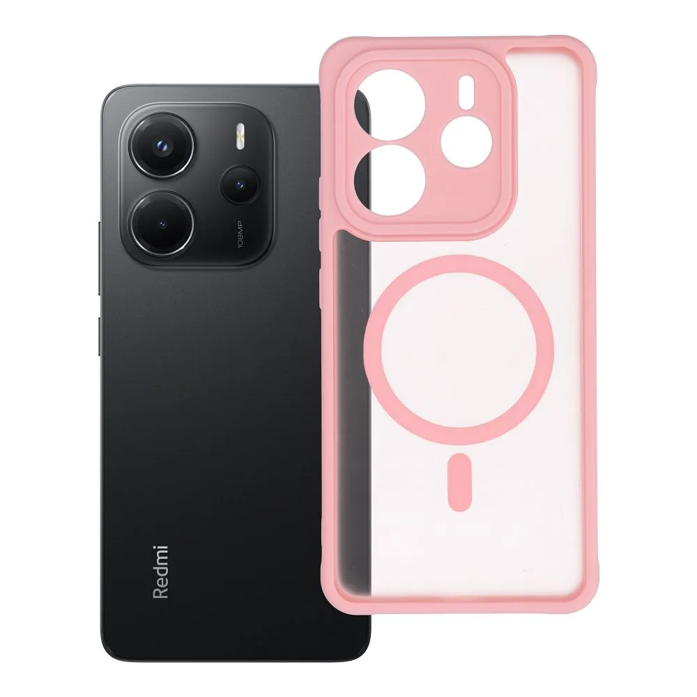Case for Xiaomi Redmi Note 14 5G Full Matte Mag Cover compatible with MagSafe light pink