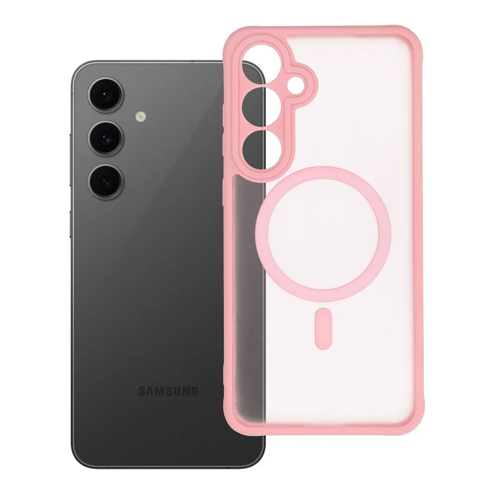 Case for Samsung S24 FE Full Matte Mag Cover compatible with MagSafe light pink