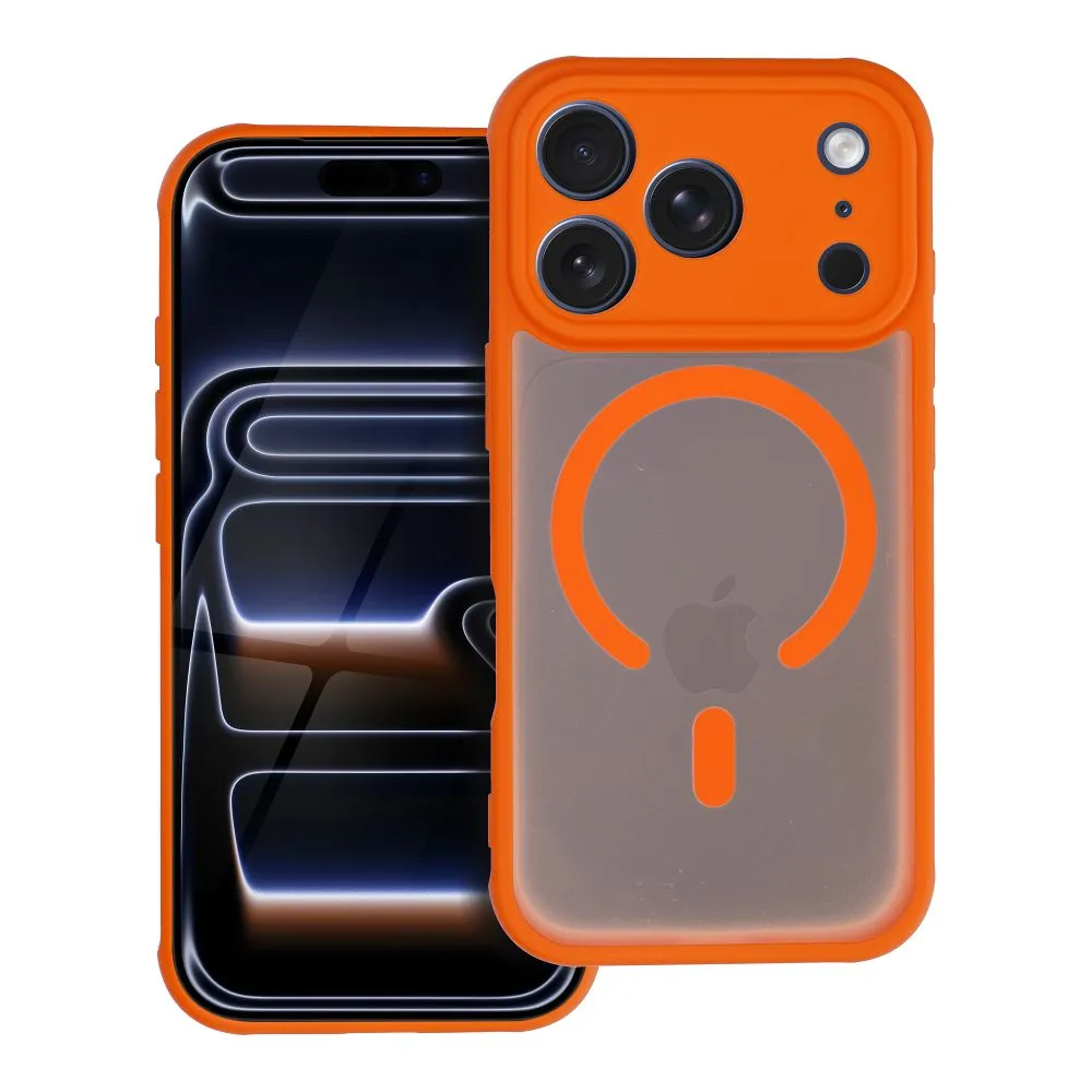 Case for iPhone 17 Pro Max / 18 Pro Max (low camera edge) Full Matte Mag Cover compatible with MagSafe orange