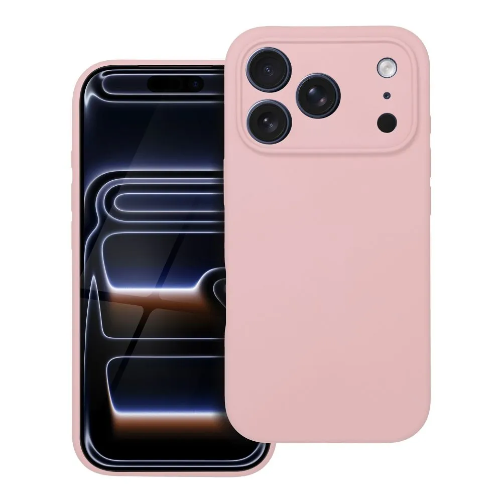 Case for iPhone 18 Pro / 17 Pro Silicone 2mm (big hole) compatible with MagSafe powder pink
