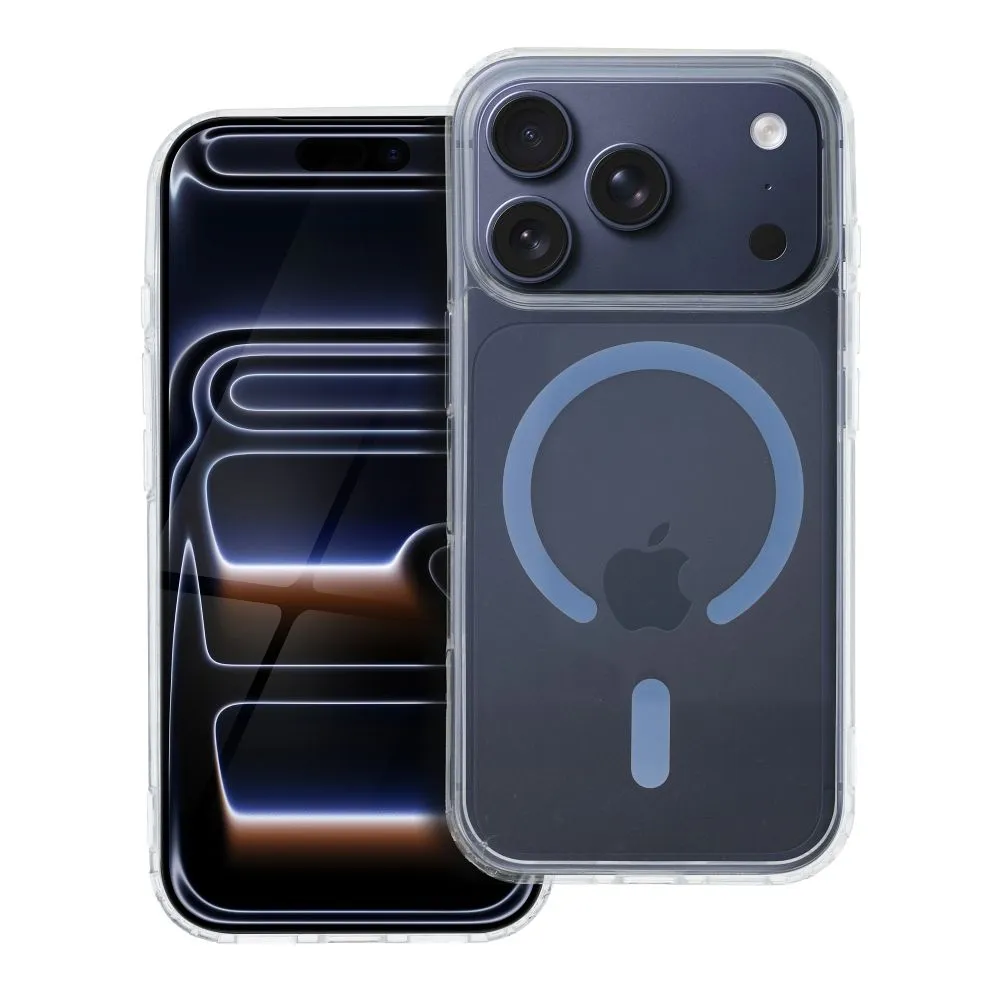 Case for iPhone 18 Pro / 17 Pro Drop Glue Colorful Ring Mag Cover compatible with MagSafe light blue