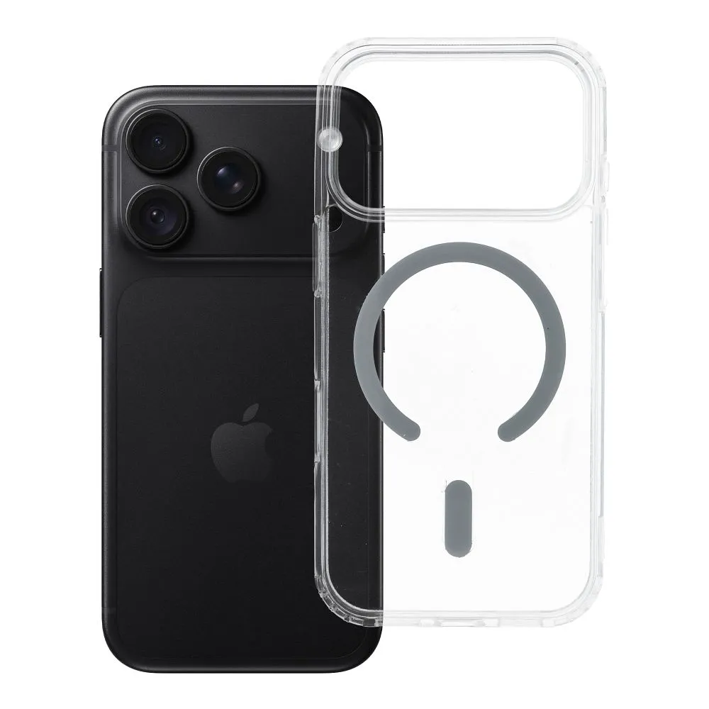 Case for iPhone 18 Pro / 17 Pro Drop Glue Colorful Ring Mag Cover compatible with MagSafe gray