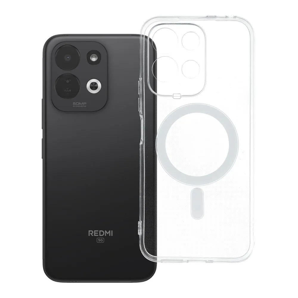 Case for Xiaomi Redmi 17 4G / 5G Clear Case 2 mm Mag Cover compatible with MagSafe (camera protection) transparent