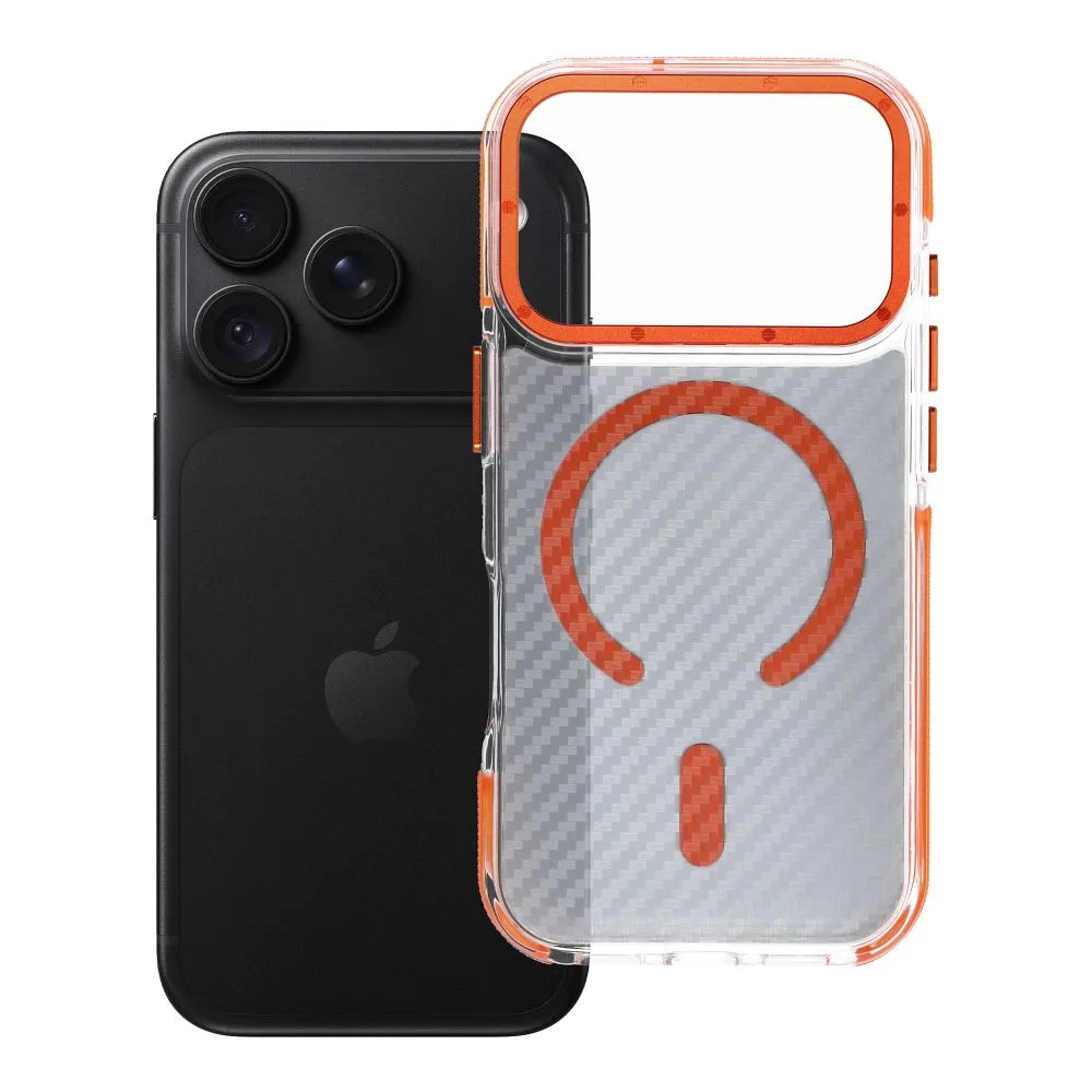Case for iPhone 18 Pro / 17 Pro Fiber compatible with MagSafe orange