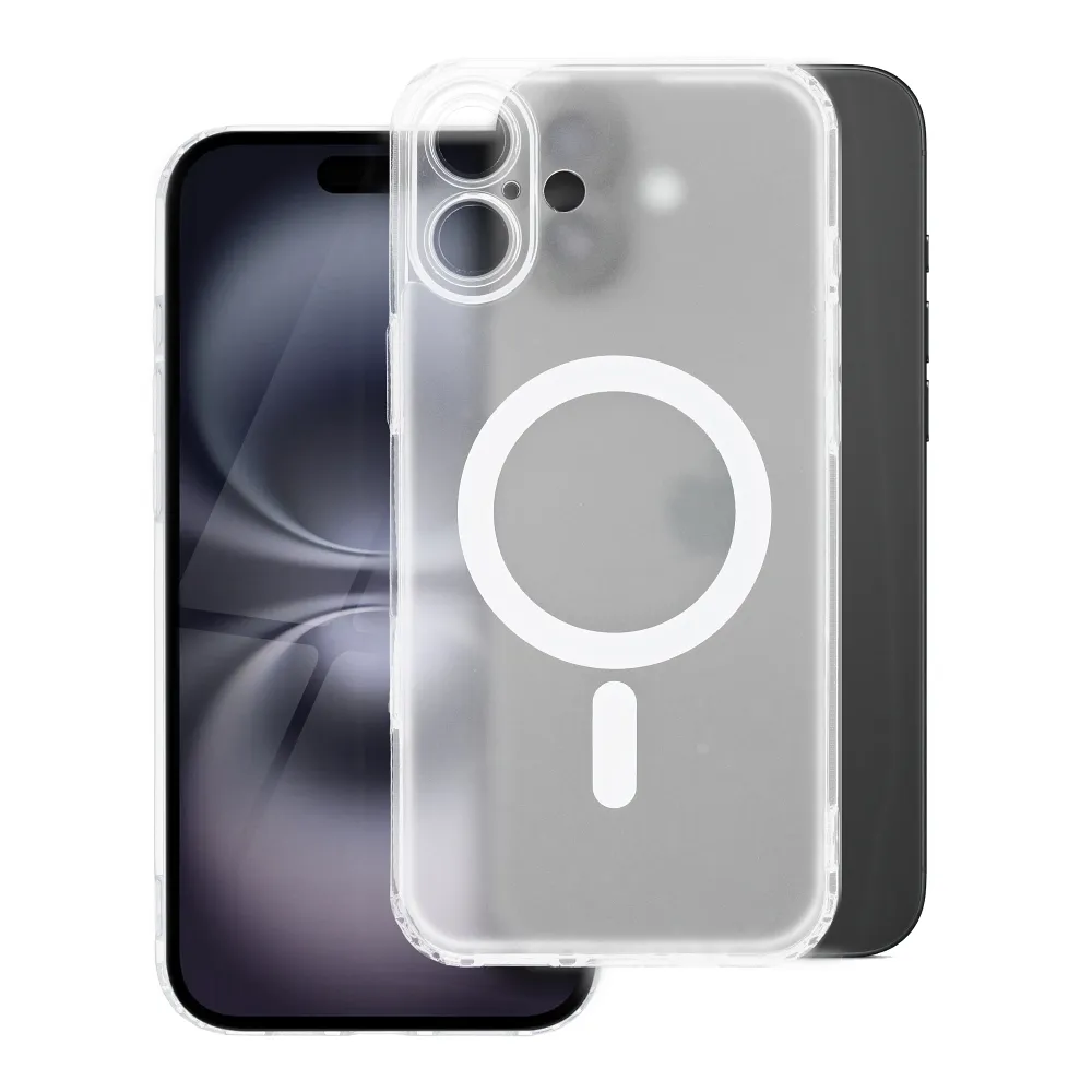 Case for iPhone 14 PLUS Frost Mag Cover compatible with MagSafe (camera protection) transparent frozen