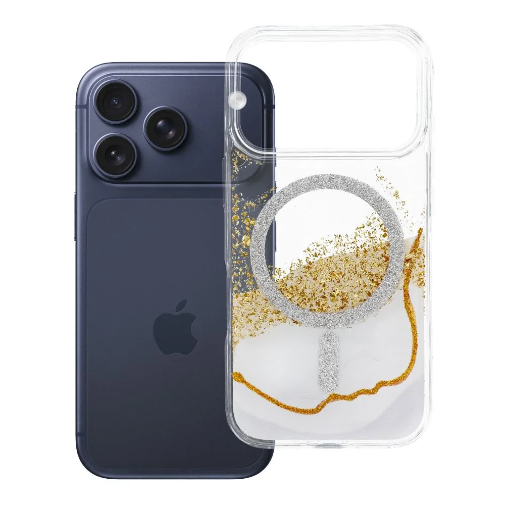Case for iPhone 18 Pro / 17 Pro Golden compatible with MagSafe white