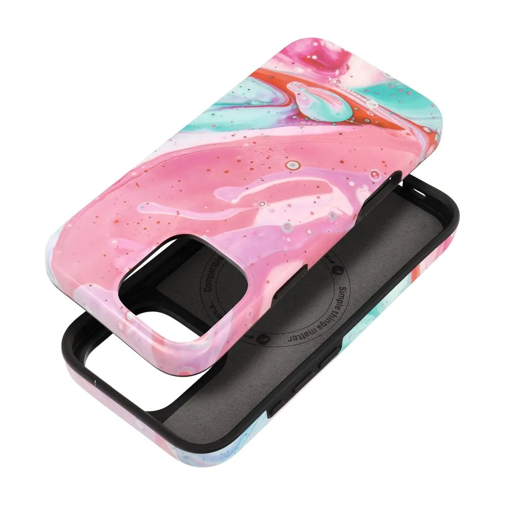 Case for iPhone 16 PRO MAX Forcell F-Protect Mirage compatible with Magsafe Military Drop-Test pink marble