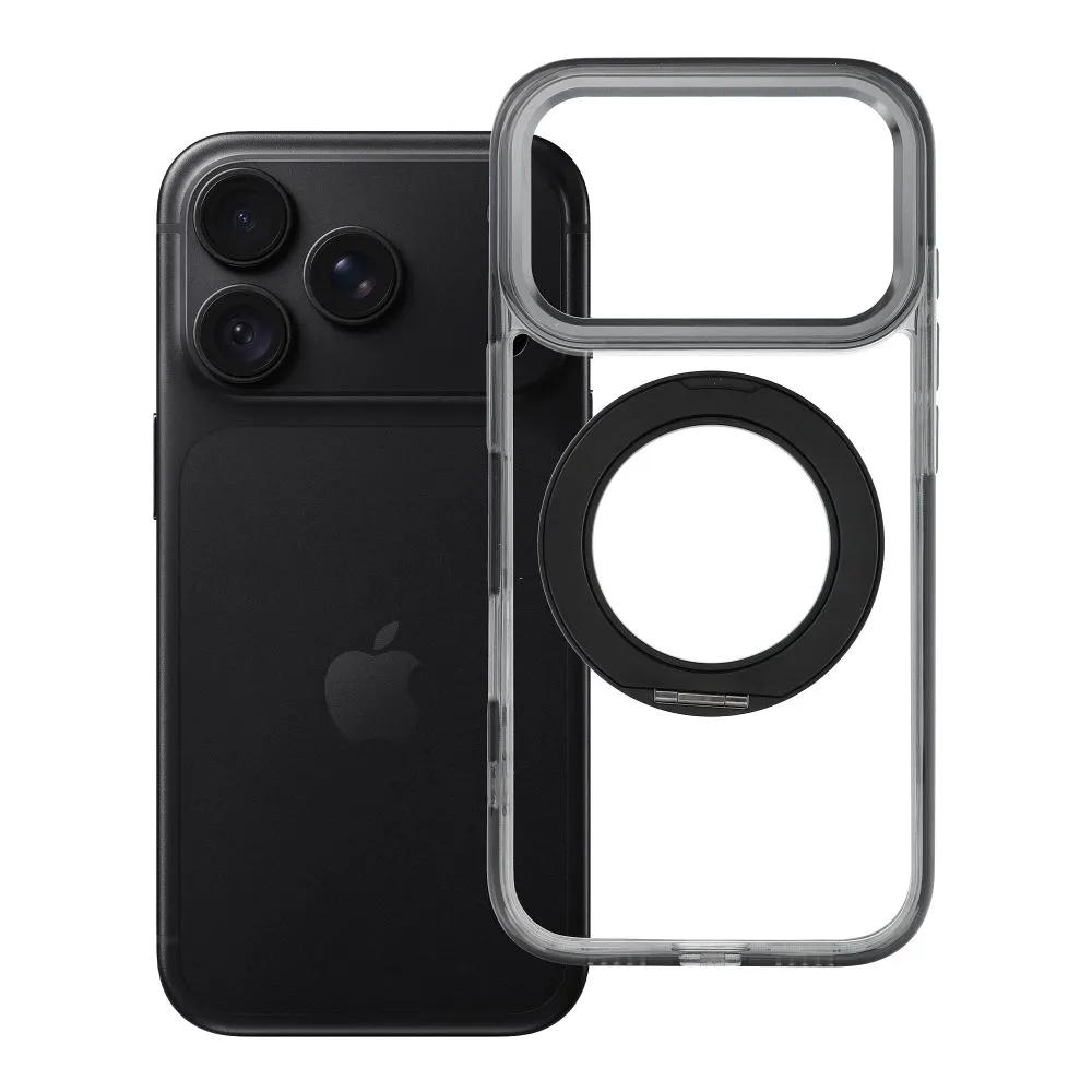 Case for iPhone 18 Pro / 17 Pro Frame Circle Stand compatible with MagSafe black