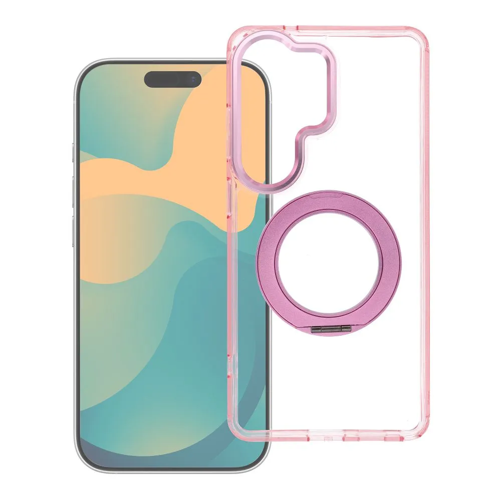 Case for Samsung A56 Frame Circle Stand compatible with MagSafe pink