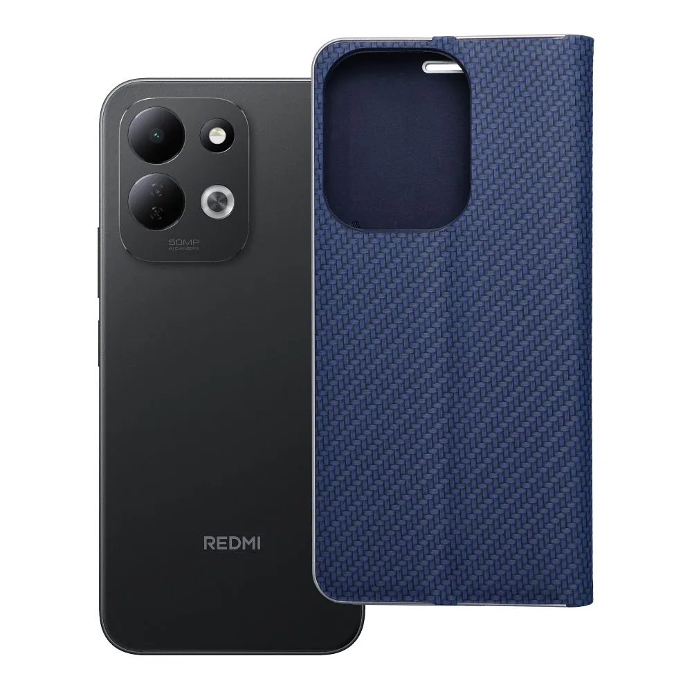 Flip case for Xiaomi Redmi 17 4G / 17 5G EU Luna Book Carbon blue