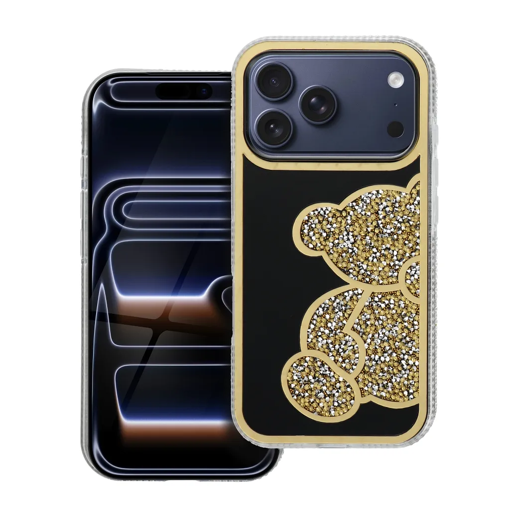 Case for iPhone 17 Pro / 18 Pro (low camera edge) Teddy Bear gold
