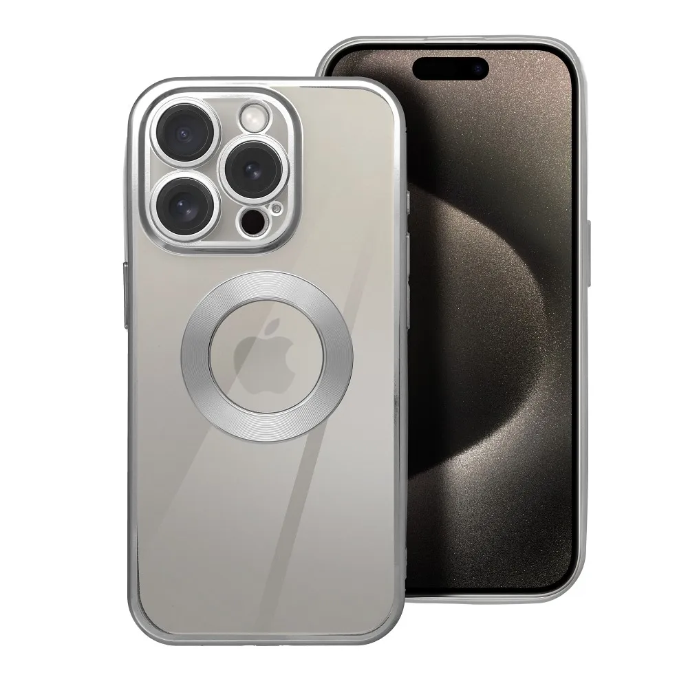 Case for iPhone 17 Pro Max / 18 Pro Max (low camera edge) Glam silver