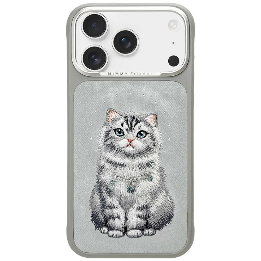 NIMMY case LUCKY FASHION CAT compatible with MagSafe for IPHONE 18 Pro/17 Pro grey